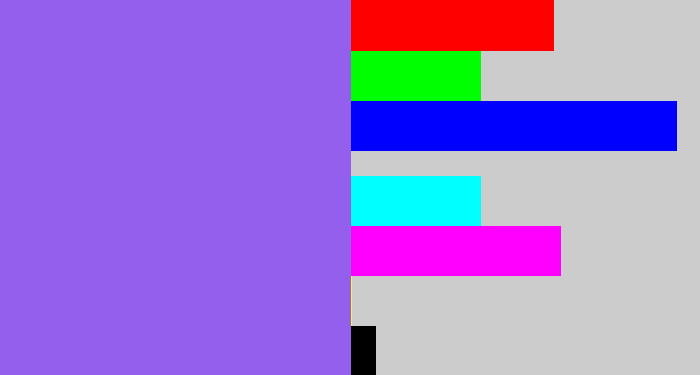 Hex color #945fec - purpley