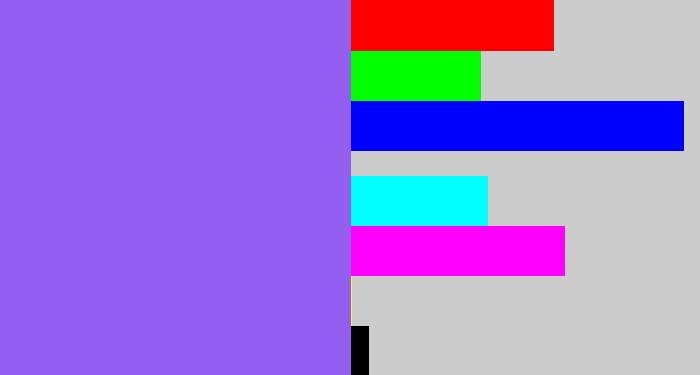 Hex color #945ff1 - lighter purple