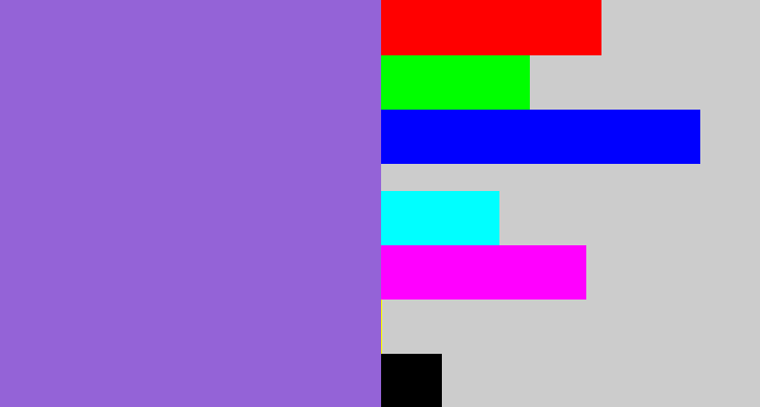 Hex color #9463d7 - purpley