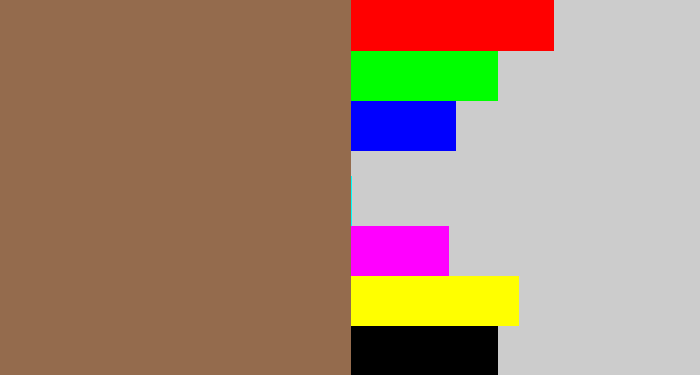 Hex color #946b4d - brownish