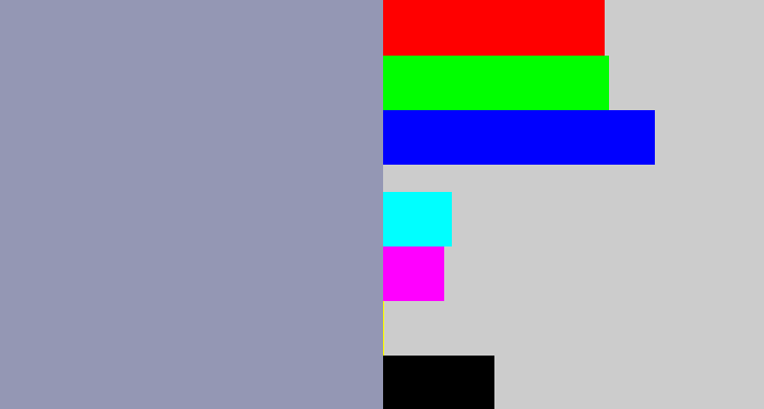 Hex color #9497b4 - bluey grey