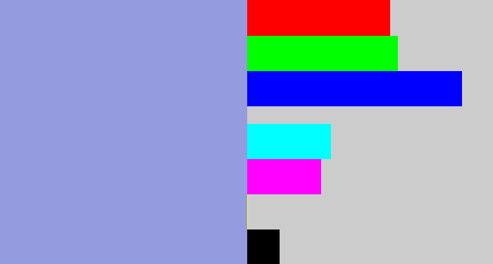 Hex color #949bdf - perrywinkle
