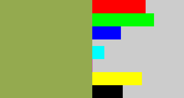 Hex color #94aa4f - booger