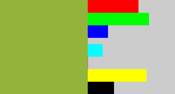 Hex color #94b33b - booger