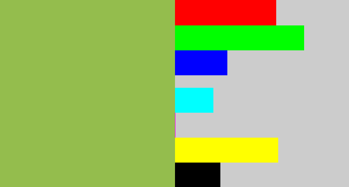 Hex color #94bd4d - booger