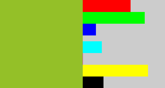 Hex color #94c028 - sick green