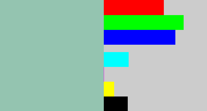 Hex color #94c4b0 - pale teal