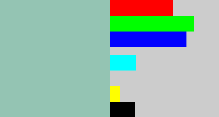 Hex color #94c4b3 - pale teal