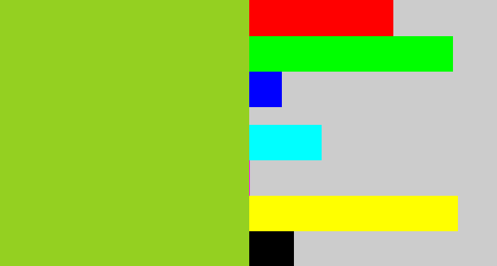 Hex color #94d021 - pea