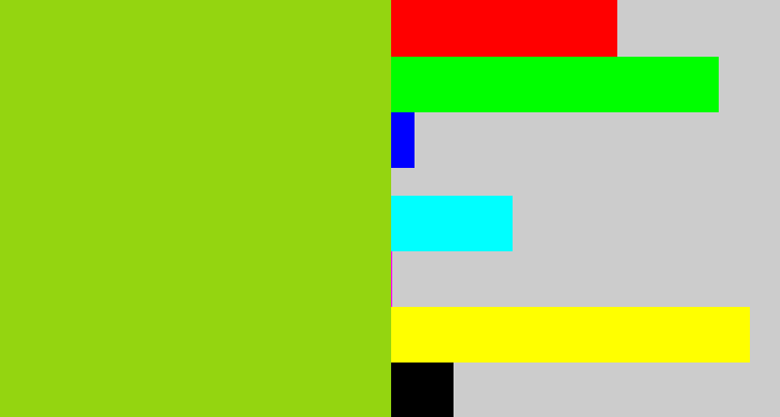 Hex color #94d510 - slime green