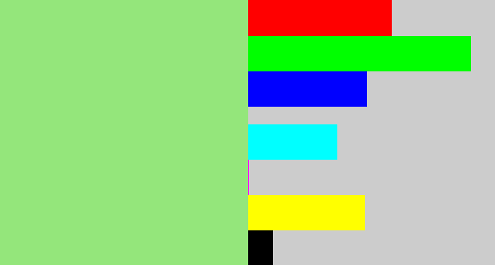 Hex color #94e67b - light green