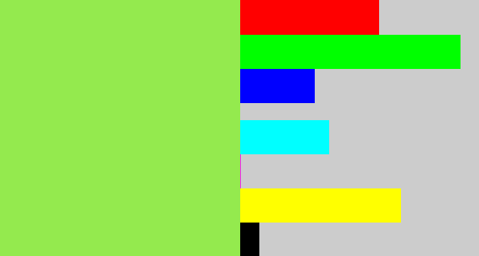Hex color #94ea4e - kiwi