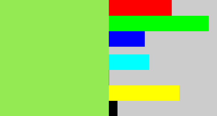 Hex color #94ea53 - kiwi