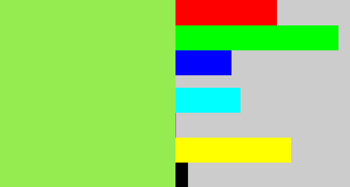 Hex color #94ec51 - kiwi
