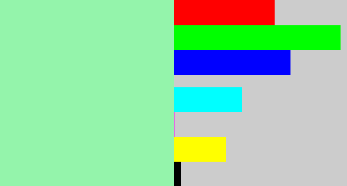 Hex color #94f4ab - light sea green