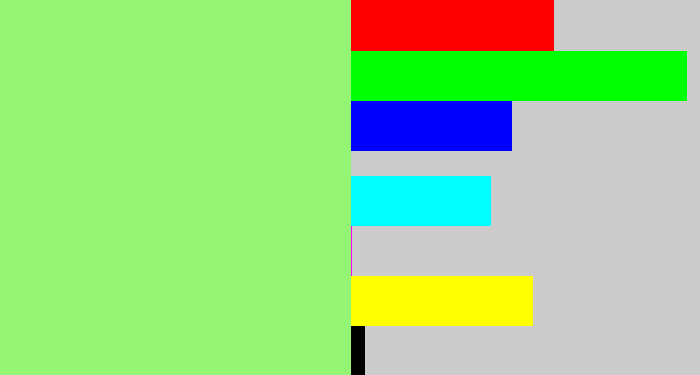 Hex color #94f575 - light green