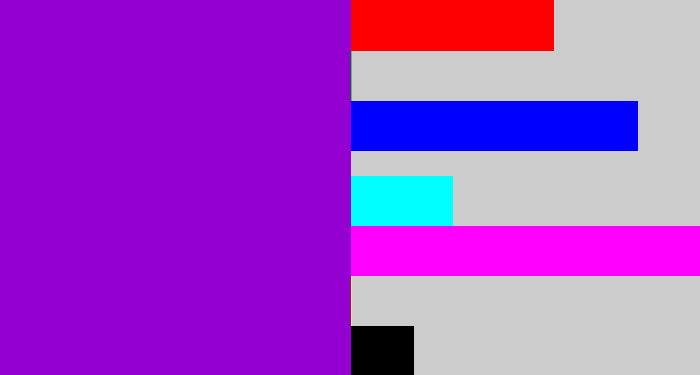Hex color #9500d2 - vibrant purple