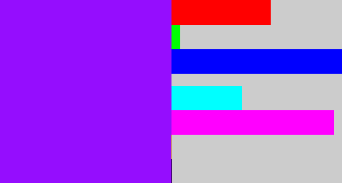 Hex color #950dfe - vivid purple