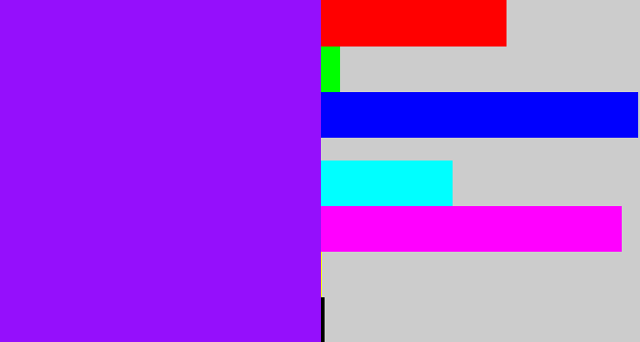 Hex color #950ffc - vivid purple