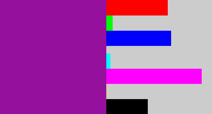 Hex color #95109c - barney purple