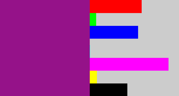 Hex color #951289 - barney purple