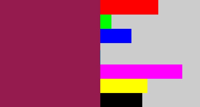 Hex color #951b4f - berry