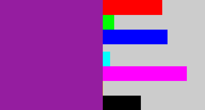 Hex color #951da0 - purple