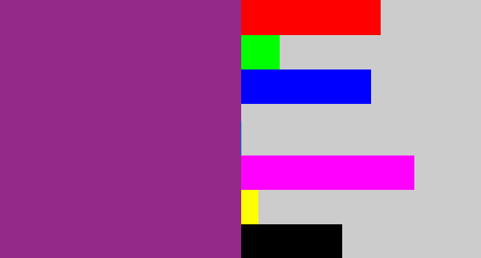 Hex color #95298a - warm purple