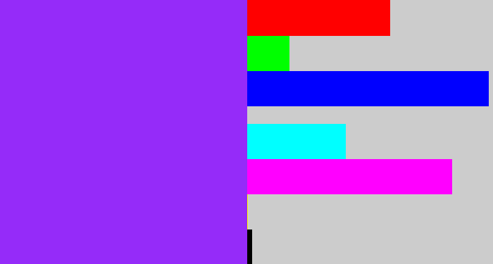 Hex color #952bf9 - electric purple