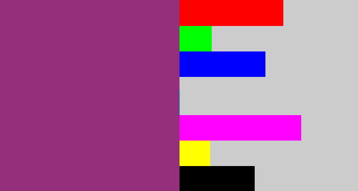 Hex color #952f7b - warm purple