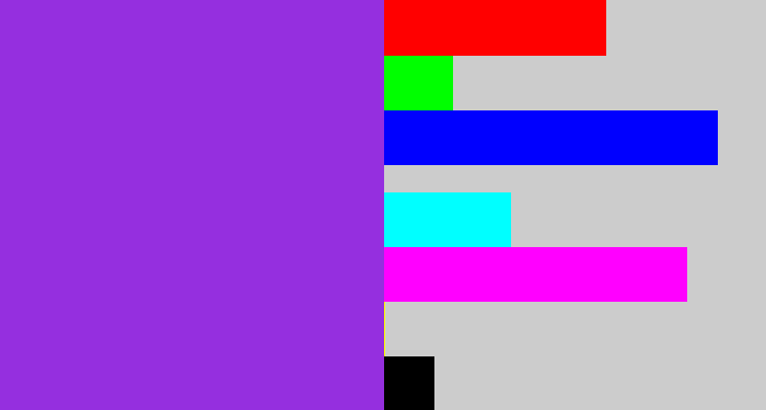 Hex color #952fdf - violet