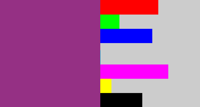 Hex color #953084 - warm purple