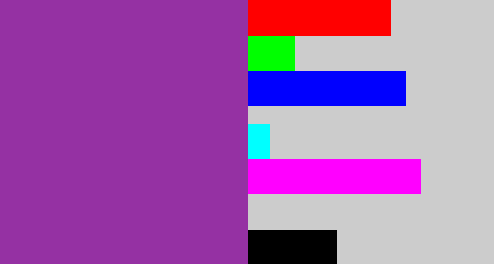 Hex color #9531a3 - medium purple