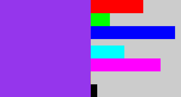 Hex color #9536ec - lightish purple