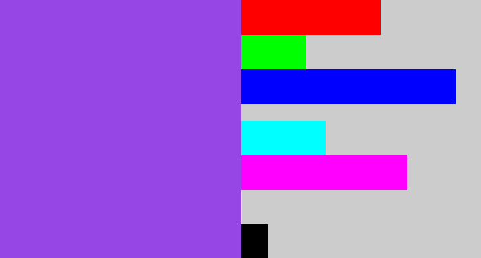 Hex color #9546e4 - lightish purple