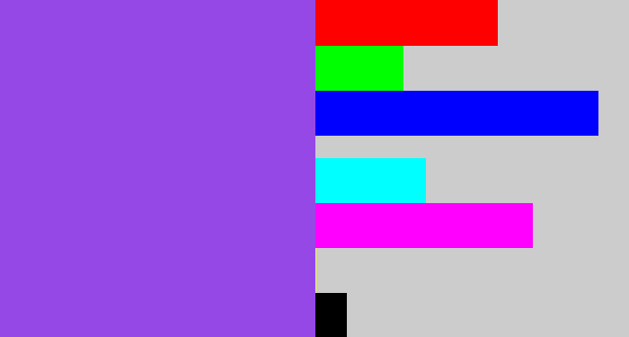 Hex color #9548e6 - lightish purple
