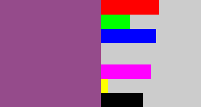Hex color #954b8b - purplish