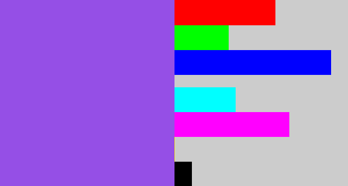 Hex color #954fe6 - purpley