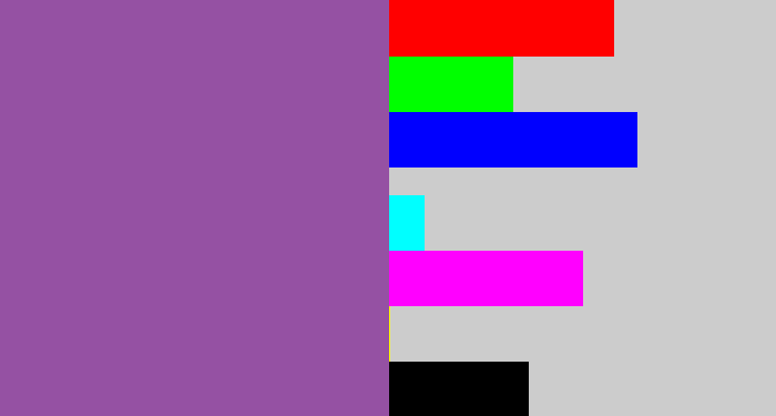 Hex color #9551a3 - medium purple