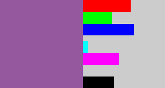 Hex color #95589e - purpleish