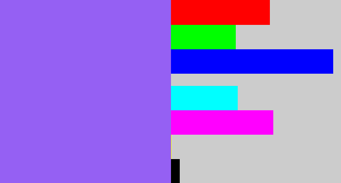 Hex color #9560f3 - lighter purple