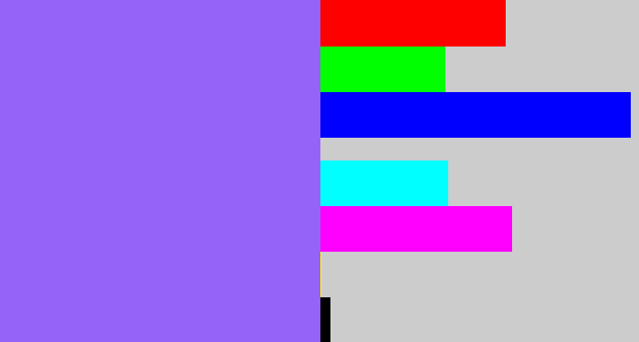 Hex color #9563f8 - lighter purple