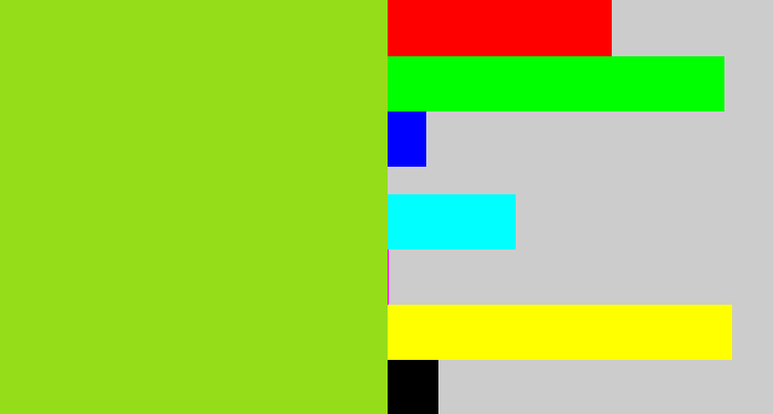 Hex color #95dd19 - yellowish green