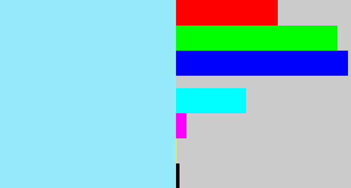 Hex color #95ebf9 - robin's egg blue