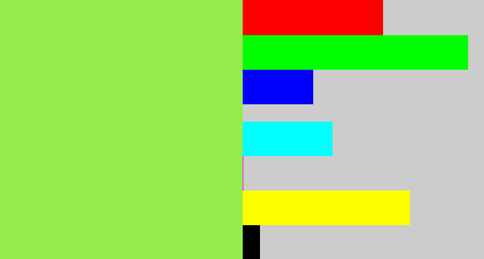 Hex color #95ec4a - kiwi