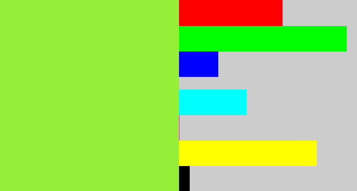 Hex color #95ef37 - kiwi