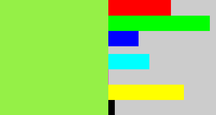 Hex color #95f047 - kiwi