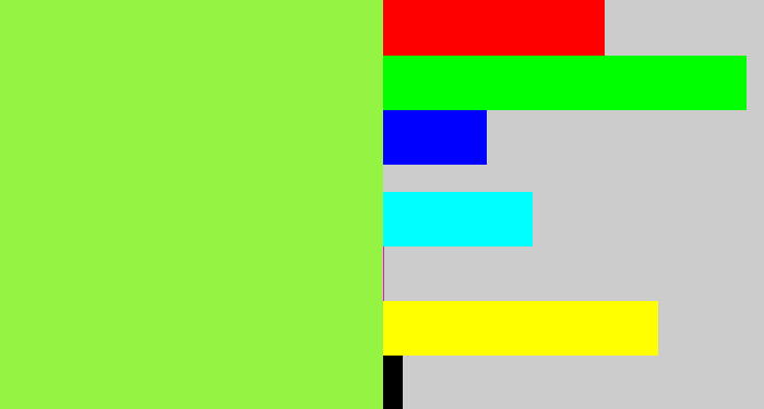 Hex color #95f344 - kiwi