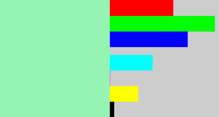 Hex color #95f4b4 - light sea green