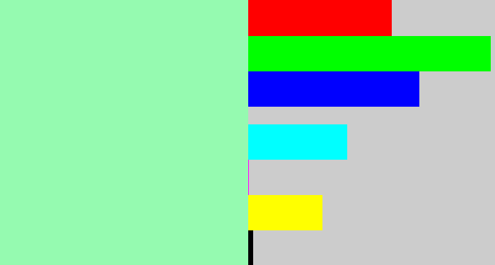 Hex color #95fab0 - light sea green